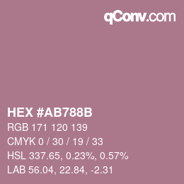 颜色代码: HEX #AB788B | qconv.com