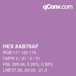 Color code: HEX #AB78AF | qconv.com