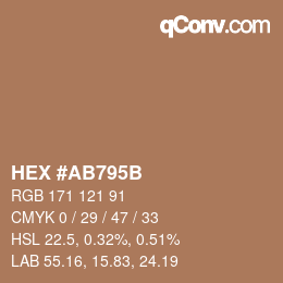 颜色代码: HEX #AB795B | qconv.com