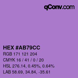 Color code: HEX #AB79CC | qconv.com