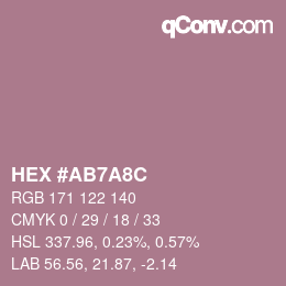 カラーコード: HEX #AB7A8C | qconv.com
