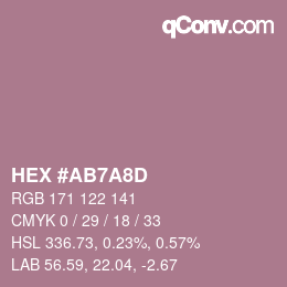 Color code: HEX #AB7A8D | qconv.com