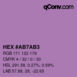 颜色代码: HEX #AB7AB3 | qconv.com