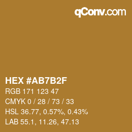 カラーコード: HEX #AB7B2F | qconv.com