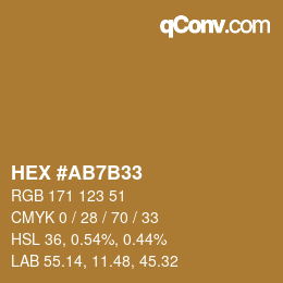 Farbcode: HEX #AB7B33 | qconv.com