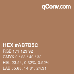 カラーコード: HEX #AB7B5C | qconv.com