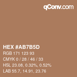 Código de color: HEX #AB7B5D | qconv.com