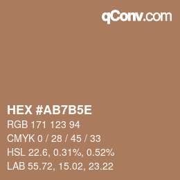 Código de color: HEX #AB7B5E | qconv.com