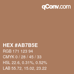 Code couleur: HEX #AB7B5E | qconv.com