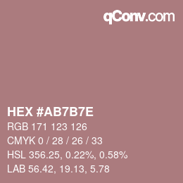 Color code: HEX #AB7B7E | qconv.com
