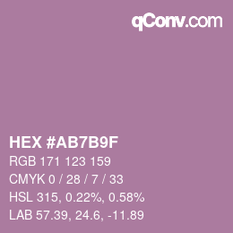 カラーコード: HEX #AB7B9F | qconv.com