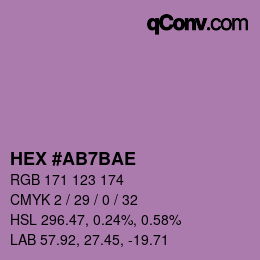 Color code: HEX #AB7BAE | qconv.com