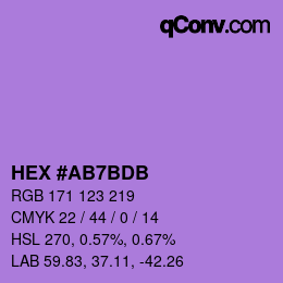 颜色代码: HEX #AB7BDB | qconv.com