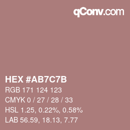 Color code: HEX #AB7C7B | qconv.com