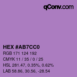 Color code: HEX #AB7CC0 | qconv.com