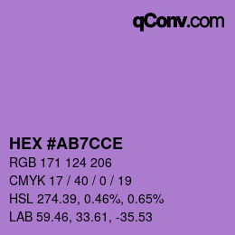 Color code: HEX #AB7CCE | qconv.com