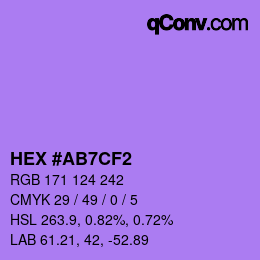 カラーコード: HEX #AB7CF2 | qconv.com
