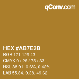 カラーコード: HEX #AB7E2B | qconv.com