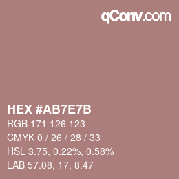 Color code: HEX #AB7E7B | qconv.com