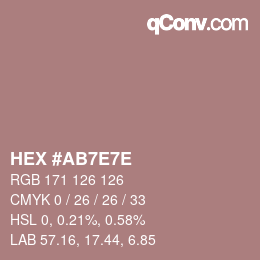 Farbcode: HEX #AB7E7E | qconv.com