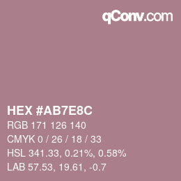 Color code: HEX #AB7E8C | qconv.com