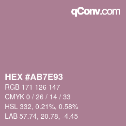 カラーコード: HEX #AB7E93 | qconv.com