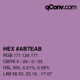 Color code: HEX #AB7EAB | qconv.com