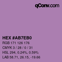 Color code: HEX #AB7EB0 | qconv.com
