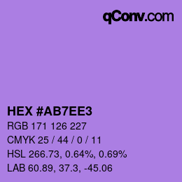 颜色代码: HEX #AB7EE3 | qconv.com