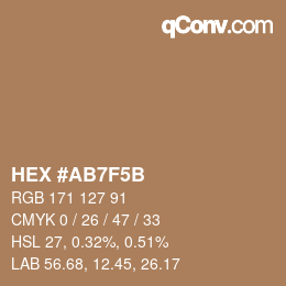 Farbcode: HEX #AB7F5B | qconv.com