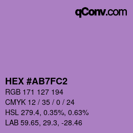 Farbcode: HEX #AB7FC2 | qconv.com