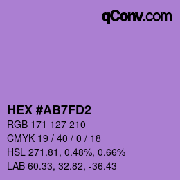 颜色代码: HEX #AB7FD2 | qconv.com