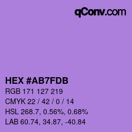 カラーコード: HEX #AB7FDB | qconv.com