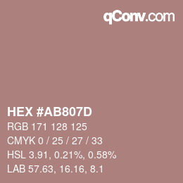 カラーコード: HEX #AB807D | qconv.com