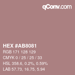 Color code: HEX #AB8081 | qconv.com