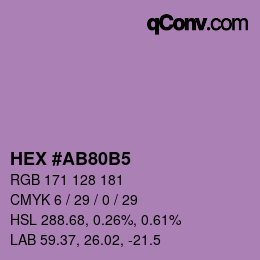 カラーコード: HEX #AB80B5 | qconv.com