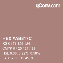 Color code: HEX #AB817C | qconv.com