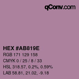 Color code: HEX #AB819E | qconv.com