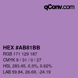 Código de color: HEX #AB81BB | qconv.com