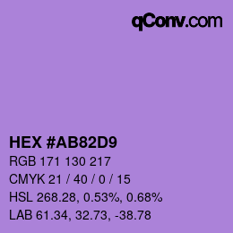 Color code: HEX #AB82D9 | qconv.com