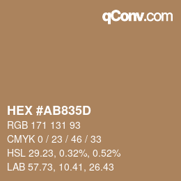 Color code: HEX #AB835D | qconv.com