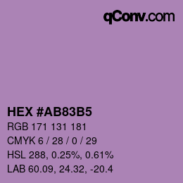 Color code: HEX #AB83B5 | qconv.com