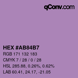 カラーコード: HEX #AB84B7 | qconv.com