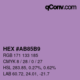 Color code: HEX #AB85B9 | qconv.com