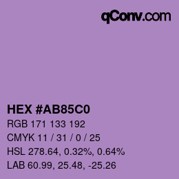 Color code: HEX #AB85C0 | qconv.com