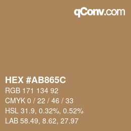 Color code: HEX #AB865C | qconv.com