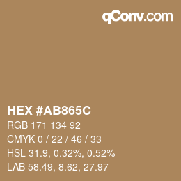 Color code: HEX #AB865C | qconv.com