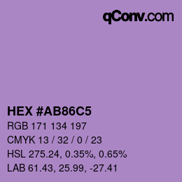 Color code: HEX #AB86C5 | qconv.com