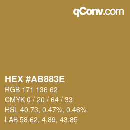 Color code: HEX #AB883E | qconv.com