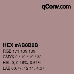 Color code: HEX #AB8B8B | qconv.com